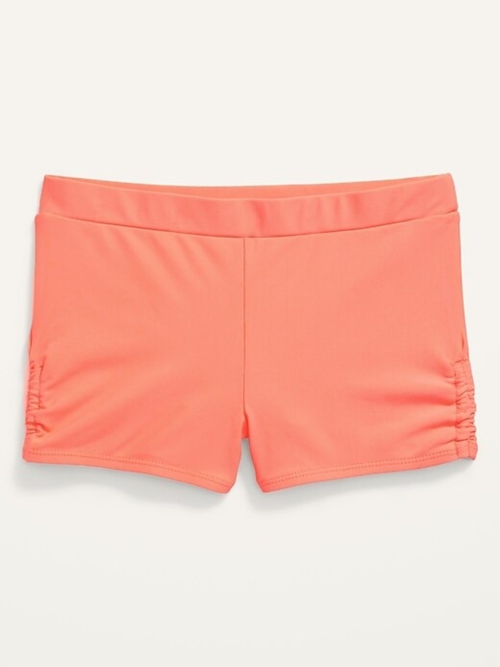 Old Navy Coral Orange Ruched Swim Shorts